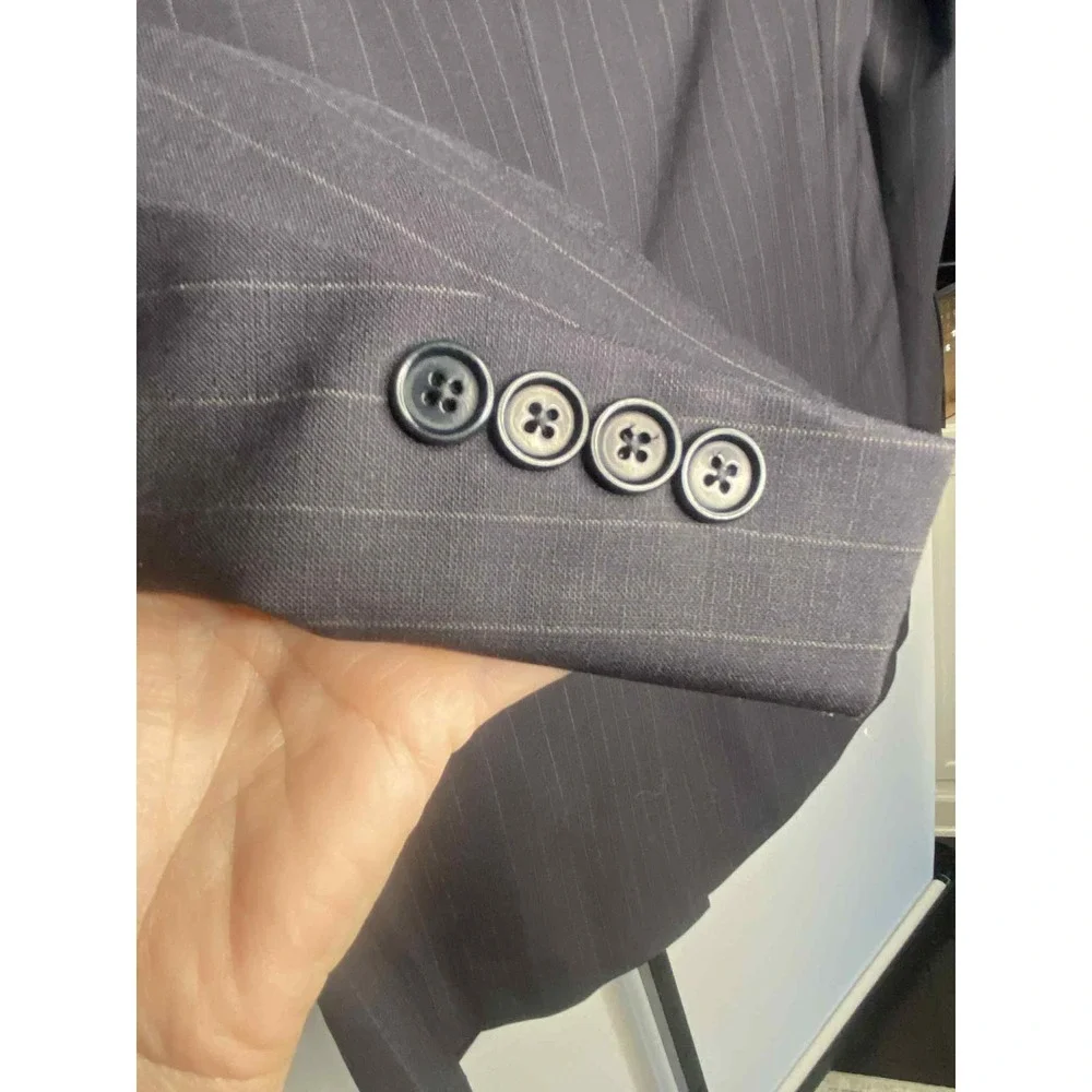 Brooks Brothers 346 Stretch Blazer Men's 44LG Wool blend‎ Navy Blue pinstripe